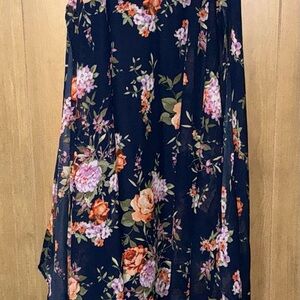 Ladies Paper Doll Dress Blue Floral Sleeveless Boho Size 2X